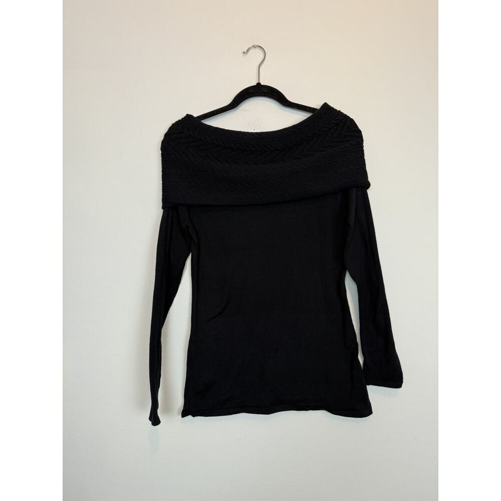 White House BLack market black off the shoulder black sweater SM
